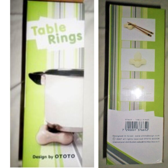 NAPKIN RINGS, EGG CUPS, POT CORNER TRIVETS - set of 6 white - Picture 6 of 6